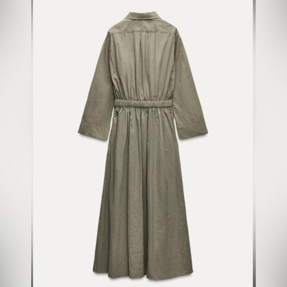 ZARA MIDI SHIRT DRESS ZW COLLECTION - Picture 6 of 7